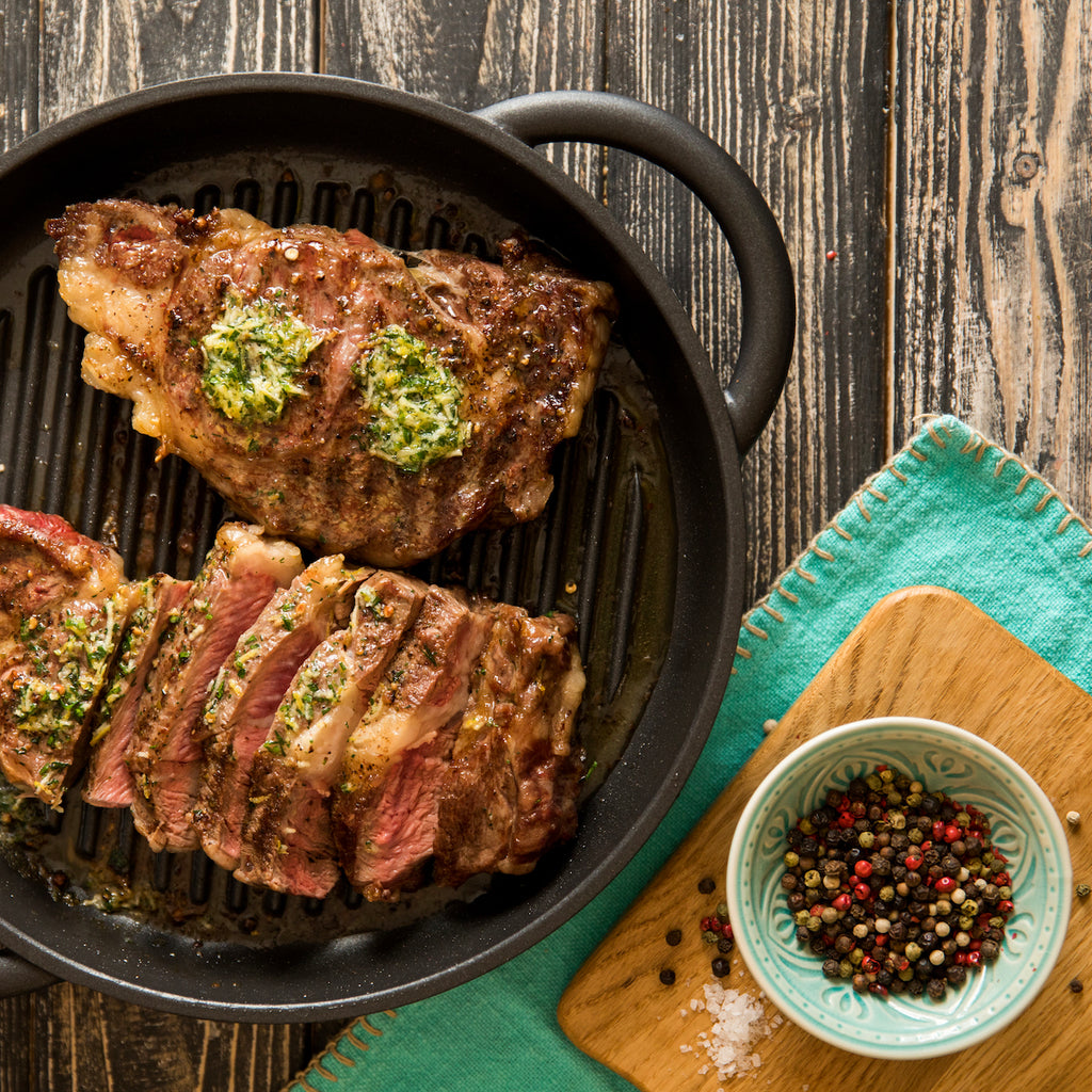 Ribeye Steak with Herbal Lemon Butter
