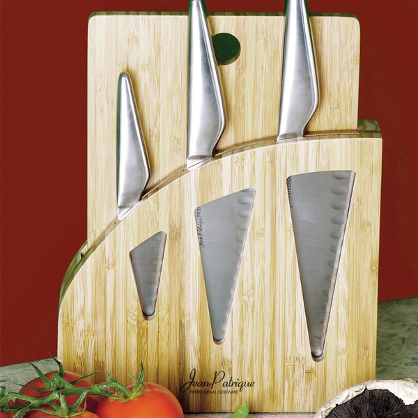 Chopaholic Oriental 3 Piece Chef's Knife Set with Professional Bamboo Knife Block and Chopping Board