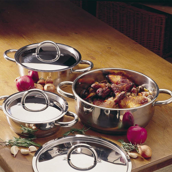 Stainless Steel Low Casserole Pan - 20cm