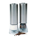 One-Touch Stainless Steel Electronic Salt and Pepper Mill Set of Two