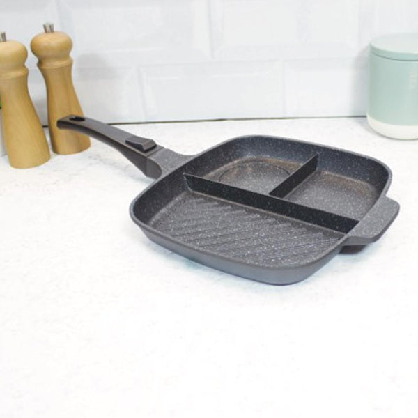 The Lazy Pan - Cast Aluminium Non-Stick Multi-Section Frying Pan