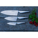 Chopaholic Oriental 3 Piece Chef's Knife Set with Professional Bamboo Knife Block and Chopping Board