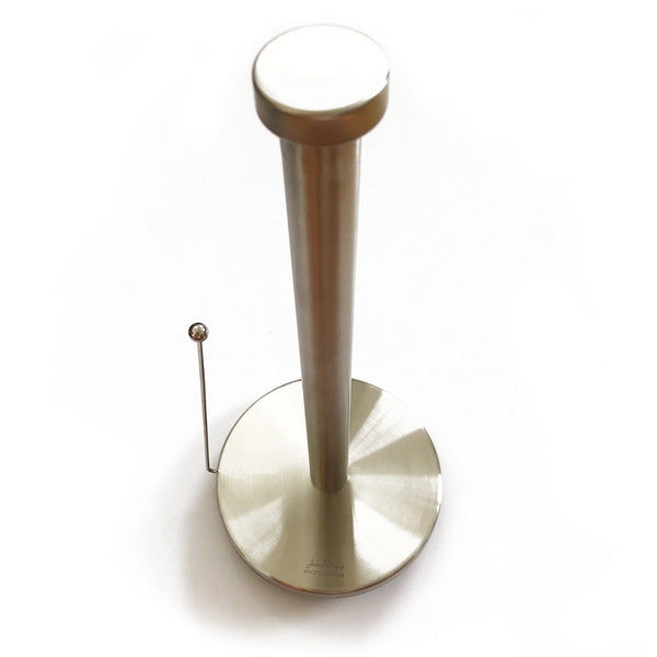 Brushed Steel Spring-Loaded Kitchen Towel Holder