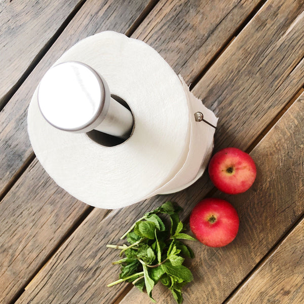 Brushed Steel Spring-Loaded Kitchen Towel Holder