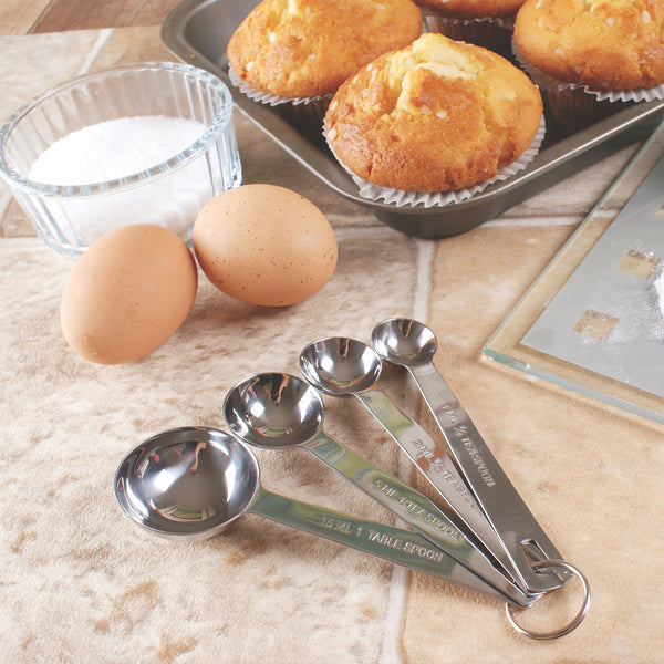 Chef's Stainless Steel Measuring Spoons - Set of 4
