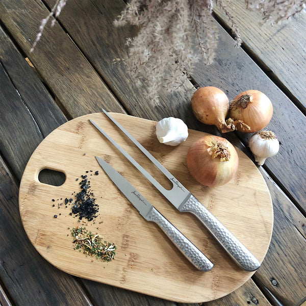 Serrated Carving Knife and Meat Fork Set