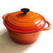 Round Dutch Oven Casserole Dish - Orange Cast Iron 26cm / 10.2 Inch