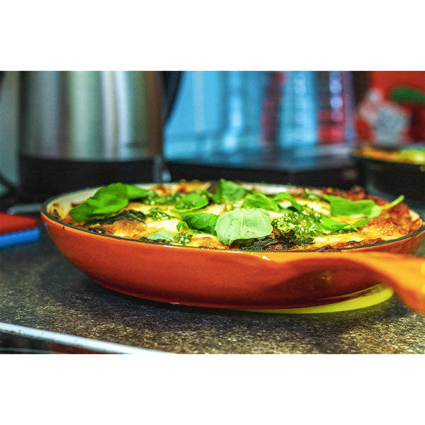 26cm Cast Iron Fry Pan - Orange