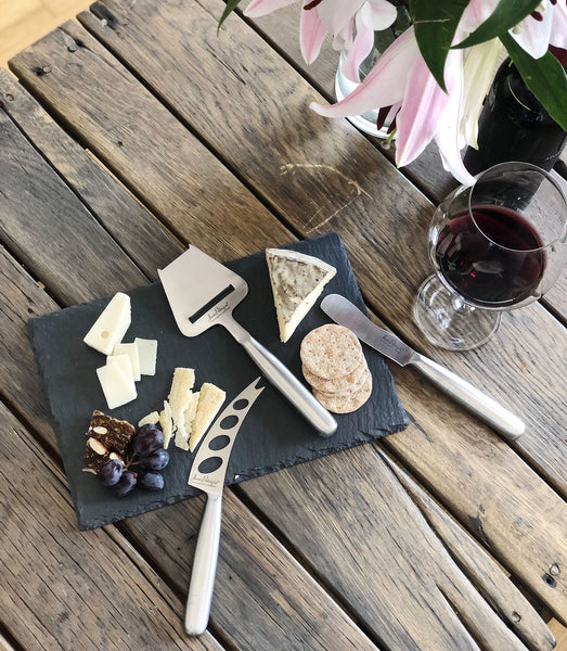 Tuscany Slate Serving Board & 3 Piece Cheese Knife Set