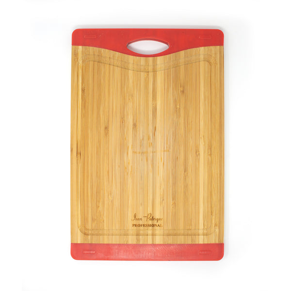Bamboo Chopping Board with Silicone Ends - Medium (Red)