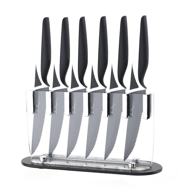Non-Stick Steak Knives & Block - Set of 6
