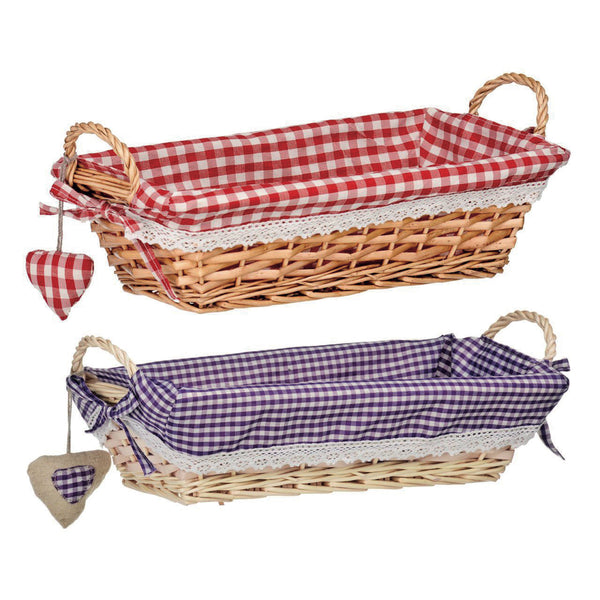 Gingham Lining Willow Basket