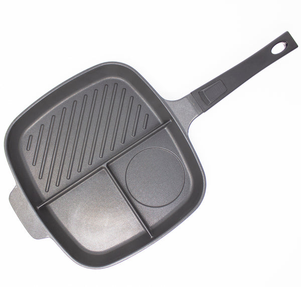 The Lazy Pan - Cast Aluminium Non-Stick Multi-Section Frying Pan