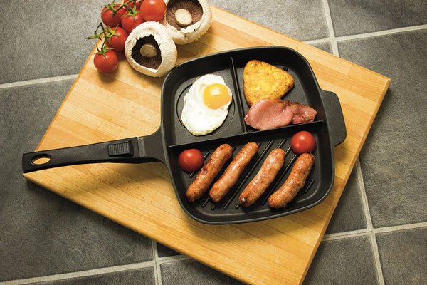 The Lazy Pan - Cast Aluminium Non-Stick Multi-Section Frying Pan