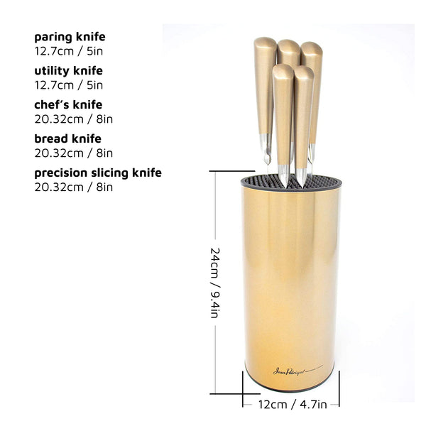Midas Collection 5 Piece Knife Set with Block