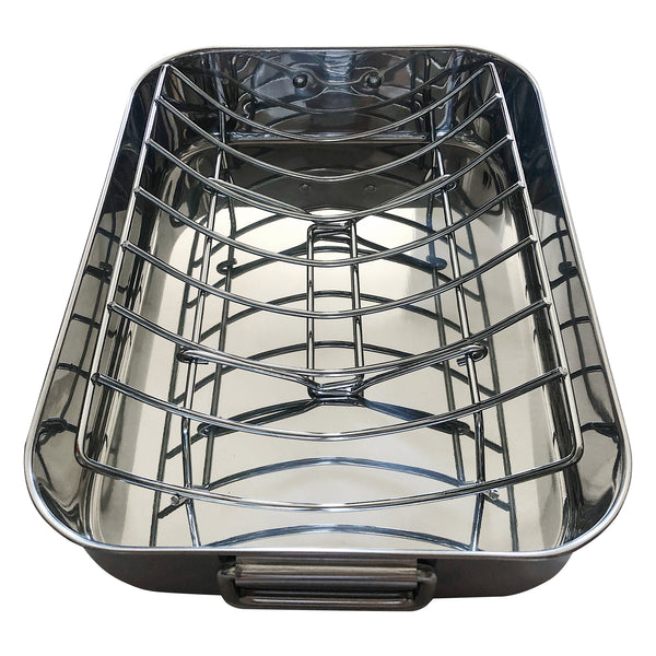 Stainless Steel Roaster Pan with Serving Rack Box