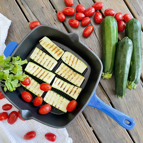 Professional Square Cast Iron Griddle Pan - 25cm