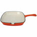 24cm Cast Iron Grill Pan - Orange