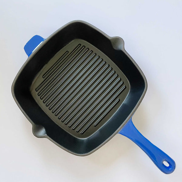 Professional Square Cast Iron Griddle Pan - 25cm