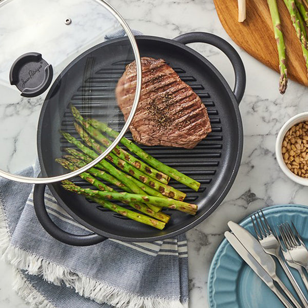 The Whatever Pan - Cast Aluminium Griddle Pan with Glass Lid