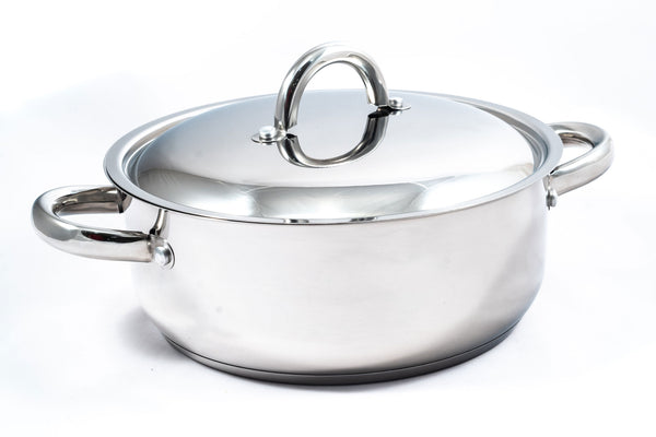 Stainless Steel Low Casserole Pan - 20cm